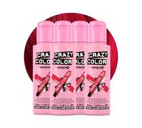 Crazy Color Vermillion Red Hair Dye Quad 400ml | Vibrant Semi Permanent, Highly Pigmented Scarlet Tone Conditioning & Oil Nourishing Vegan Formula | No Bleach or Ammonia