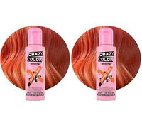 Crazy Color Vibrant Coral Red Semi-Permanent Hair Dye. Highly Pigmented Copper Conditioning & Oil Nourishing Vegan Formula | No Bleach or Ammonia | 100ml (Pack of 2)