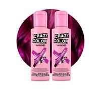 Crazy Color Vibrant Cyclamen Semi-Permanent Duo Hair Dye. Highly Pigmented Cerise Conditioning & Oil Nourishing Vegan Formula | No Bleach or Ammonia | 200ml