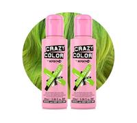 Crazy Color Vibrant Lime Twist Semi-Permanent Duo Hair Dye. Highly Pigmented Lime Green Conditioning & Oil Nourishing Vegan Formula | No Bleach or Ammonia | 200ml