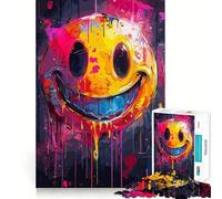 Crazy Colorful Smile Face 1000 Pieces Puzzles for Adults Strong Logic Tight Connection Joyful Challenge Thoughtful Gift (38x26cm)