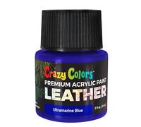 Crazy Colors Ultra Marine Blue Premium Acrylic Leather and Shoe Paint, 2 oz Bottle - Flexible, Crack, Scratch, Peel Resistant - Artist Create Custom Sneakers, Jackets, Bags, Purses, Furniture