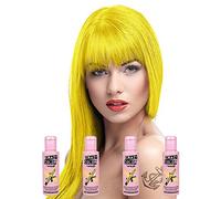 Crazy Colour Semi Permanent Hair Dye By Renbow Canary Yellow No.49 (100ml) Box of 4
