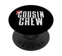 Crazy Cousin Crew Retro Matching Group Christmas Santa Hat PopSockets Adhesive PopGrip