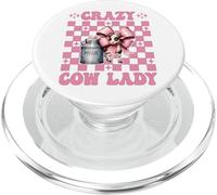Crazy Cow Lady Funny Dairy Farmer Cow Dairy Farming Girl Mom PopSockets PopGrip for MagSafe
