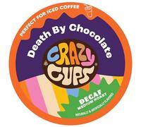 Crazy Cups 80 Flavored Coffee Capsules Decaffeinated Death by Chocolate Coffee Single Serving Hot or Iced Medium Roast Coffee for Keurig K Cup Machines