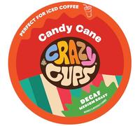 Crazy Cups Candy Cane Coffee Flavored Coffee Pods, Medium Roast Holiday Flavored Decaf Coffee, Festive Candy Cane Decaf Holiday Coffee for Keurig K Cup Brewers, 22 Count