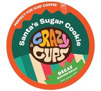 Crazy Cups Decaf Flavoured Coffee Capsules, Santa Sugar Cookie Coffee, Decaffeinated Holiday Blend, Single Serving Coffee for Keurig K Cup Machines, Medium Roasted Coffee, 22