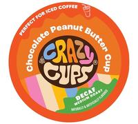 Crazy Cups Decaffeinated Flavor Coffee Capsules, Decaffeinated Chocolate Peanut Butter Cup, Deposited Hot or Iced Single Serving Coffee Pods for Keurig K-Cups Machine (Pack of 1)
