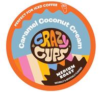 Crazy Cups Flavored Coffee Pods, Coconut Caramel Cream Coffee, Single Serving Coffee for Keurig K-Cup Machines, Hot or Iced Coffee, Medium Roasted Coffee in Recyclable Capsules (1