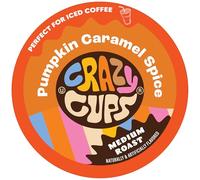 Crazy Cups Flavored Coffee, Pumpkin Caramel Seasoning, Recyclable Single Serving Capsules for Keurig K Cup Machines, Hot or Iced Coffee, Pack of 22
