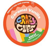 Crazy Cups Flavoured Single Serving Coffee for Keurig K-Cups Machines, Decaf Caramel Vanilla, 22 Capsules per Box