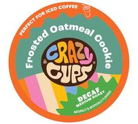 Crazy Cups Flavoured Single Serving Coffee for Keurig K-Cups Machines, Decaffeinated Frosted Oatmeal Biscuit 22 Capsules Per Box