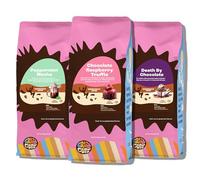 Crazy Cups Ground Coffee for Chocolate Lovers, 3 Pack, Ground Coffee with Chocolate Flavour, Includes Death By Chocolate, Peppermint Chocolate, Mocha, Chocolate Raspberry, 10 oz