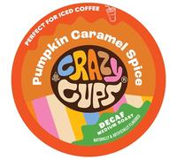 Crazy Cups Recyclable Coffee Pods with Decaffeinated Pumpkin Caramel Spices for Keurig K Cup Machines, Hot or Ice Cream (Pack of 22)