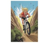 Crazy Cyclist Jigsaw Puzzles, Wooden Puzzle Gift for Adult Toys for Adults Educational 1000 for Kid Teen Age 12 Toy （78×53cm）