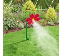 Crazy Daisy Sprinkler - 360° Rotating Dancing Flower Water Sprinkler for Lawn & Garden, Fun Irrigation Tool for Yard Watering Kids & Pets Playing, Durable Plastic Base with Vibrant Design (Red)
