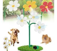 Crazy Daisy Sprinkler - Dancing Flower Water Sprinkler Lawn Toy, 360° Rotating Sunflower Stake, for Garden Yard, Funny & Vibrant Plastic Base Outdoor Summer Play (White #1)