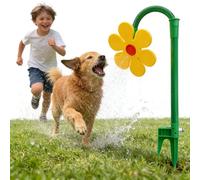 Crazy Daisy Sprinkler Dog - The Best Summer Toy for Dog & Kid Funny 360°Rotating Crazy Daisy Sprinkler, Crazy Dancing Flower Water Sprinkler for Garden Yard (Yellow)