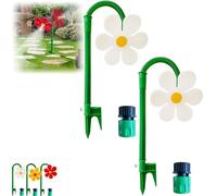 Crazy Dancing Daisy Garden Sprinkler, 360° Rotating Decorative Water Sprinkler with Vibrant Flower Design, Fun Outdoor Water Feature for Garden and Outdoor Space Irrigation white 2pcs