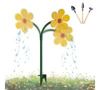 Crazy Dazy Sprinkler, Crazy Daisy Water Sprinkler for Dogs and Kids, Dancing Flower Decorative Sprinklers for Garden and Yard, 360° Rotating Moving Ornamental Irrigation Tool with Sturdy Plastic Base