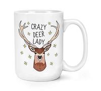 Crazy Deer Lady 15oz Large Mug Cup