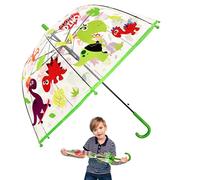 Crazy Dino Kids PVC Umbrella, 74cm Auto Transparent Dome Umbrella for Girls and Boys, Explore Rainy Weather with Confidence, Exciting Designs and Reliable Rain Protection