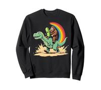 Crazy Dino Ride - Bigfoot and Pickle Comedy Cartoon Sweatshirt