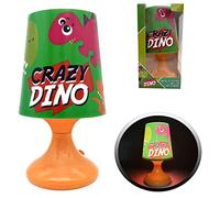 Crazy Dino Table Lamp 18cm - Dino Bedside Night Lamp for Toddlers, LED Modern Nightstand Desk Lamp, Bedside Table Lamp for School Kids 3+ Years