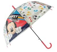 Crazy Dino Transparent Dome Umbrella - Bell-Shaped Brolly, Auto Open, Lightweight, Waterproof - Child-Sized for Kids Boys Girls 3-7 Years - Easy Grip Handle