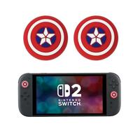 Crazy Diy - 2x Captain Shield Thumb Grips For Switch 2 Caps (SWITCH 2)