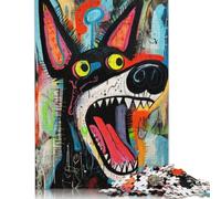 Crazy Dog Art Jigsaw Puzzles Puzzle for Adults Kids. 1000 Pieces Whimsical Challenge Toy Educational Games Home Decoration for Educational Games Gifts 1000pcs (40x28cm)