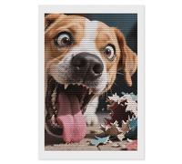 Crazy Dog Diamond Art Kits for Adults 8"x12" DIY Diamond Painting Kit for Beginners Gem Art Painting with Round Full Drill Diamonds DIY Paint Paintings for Home Wall Decor Gift