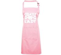 Crazy Dog Lady - Apron - Chef Cook Baker - Pet Dog owner Doggy Mum Puppy One size pink