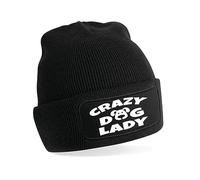 Crazy Dog Lady Beanie Hat Makes A Great Dog Lovers Gift for Ladies Black