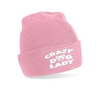 Crazy Dog Lady Beanie Hat Makes A Great Dog Lovers Gift for Ladies Pink