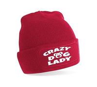 Crazy Dog Lady Beanie Hat Makes A Great Dog Lovers Gift for Ladies Red