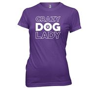 Crazy Dog Lady Funny Womens Ladies T-Shirt-Small-Purple