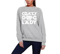 Crazy Dog Lady - Kids Sweatshirt - Pet Dog Owner Doggy Mum Puppy 12-13 Years Grey