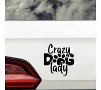 Crazy Dog Lady Pet Waterproof Sticker - Long Lasting - Car Decal, Caravans, Trucks, Van, Campervan, Fun Gift (Black)