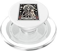 Crazy Dog Lady Tarot Card Gothic Skeleton Dog Lover Women PopSockets PopGrip for MagSafe