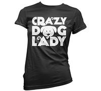 Crazy Dog Lady - Womens T-Shirt - Pet Dog Owner Doggy Mum Puppy 12 Black