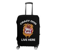 Crazy Dog Live Here Luggage Cover Travel Suitcase Protector Anti-Scratch Suitcase Cover XL