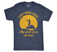 Crazy Dog Mens T Shirt I Can't Work Today My Arm is in A Cast Funny Fishing Fathers Day Tee