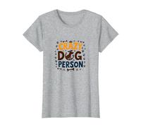 Crazy Dog Person Paw Print Bone Crown Pet Lover T-Shirt, Women, Heather Grey, L