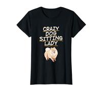 Crazy Dog Sitting Lady Funny Dogsitter Puppy Doggie Daycare T-Shirt