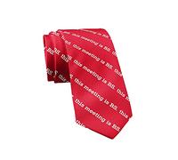 Crazy Dog T-Shirts Funny Tie for Men - This Meeting Is BS Necktie - Humor Novelty Gag Gift for Coworker Boss - Humorous Office Parties Cool Menswear Accessory Quirky Idea, Red, One size