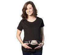 Crazy Dog T-shirts - Maternity Baby Peeking T-Shirt Funny Pregnancy Tee for Expectant Mothers - Maternity t-shirt Black Black