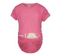 Crazy Dog T-shirts - Maternity Baby Peeking T-Shirt Funny Pregnancy Tee for Expectant Mothers - Maternity t-shirt pink
