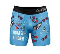 Crazy Dog T-Shirts Mens Boats And Hoes Boxer Briefs Funny Sarcastic Graphic Novelty Gift Underwear For Guys